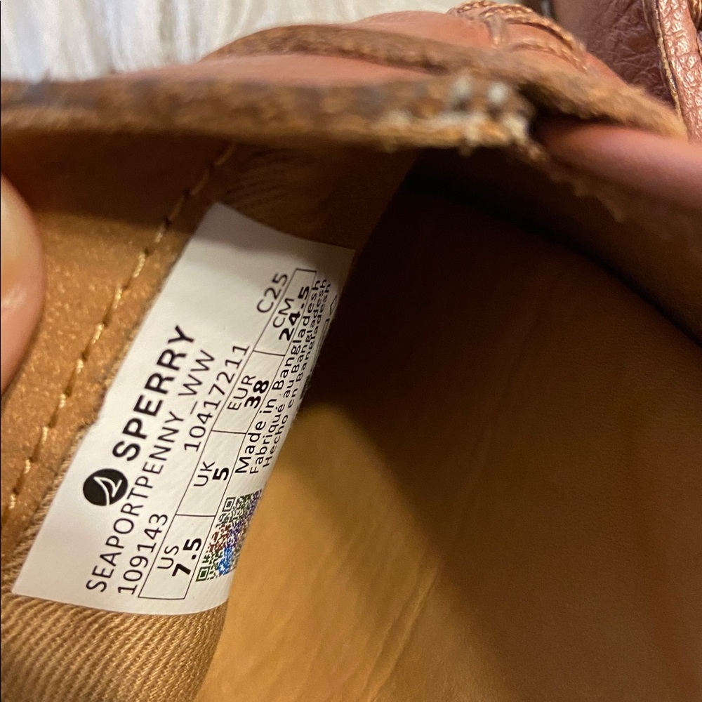 Sperry Women’s Brown Leather Slip-On Loafers size 7.5 BNWOT see all photos - Picture 4 of 8